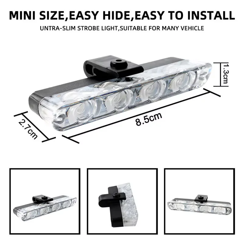 Car Front Grille Strobe Police Lights 4 In 1 Red Blue Flash Warning Emergency Lamp With Wireless Remote Control for Truck Van