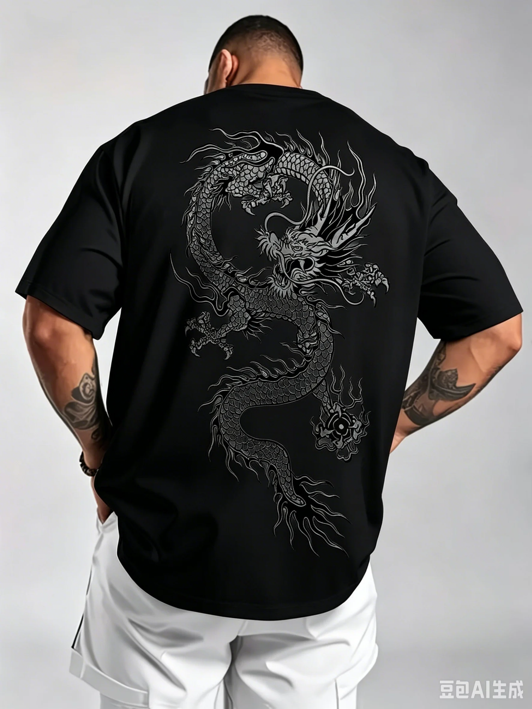 Men 100% Cotton Smiling Glitter Broken Bear Graphic Print T Shirts Short Sleeve Avant-garde Casual Summer Streetwear Tops