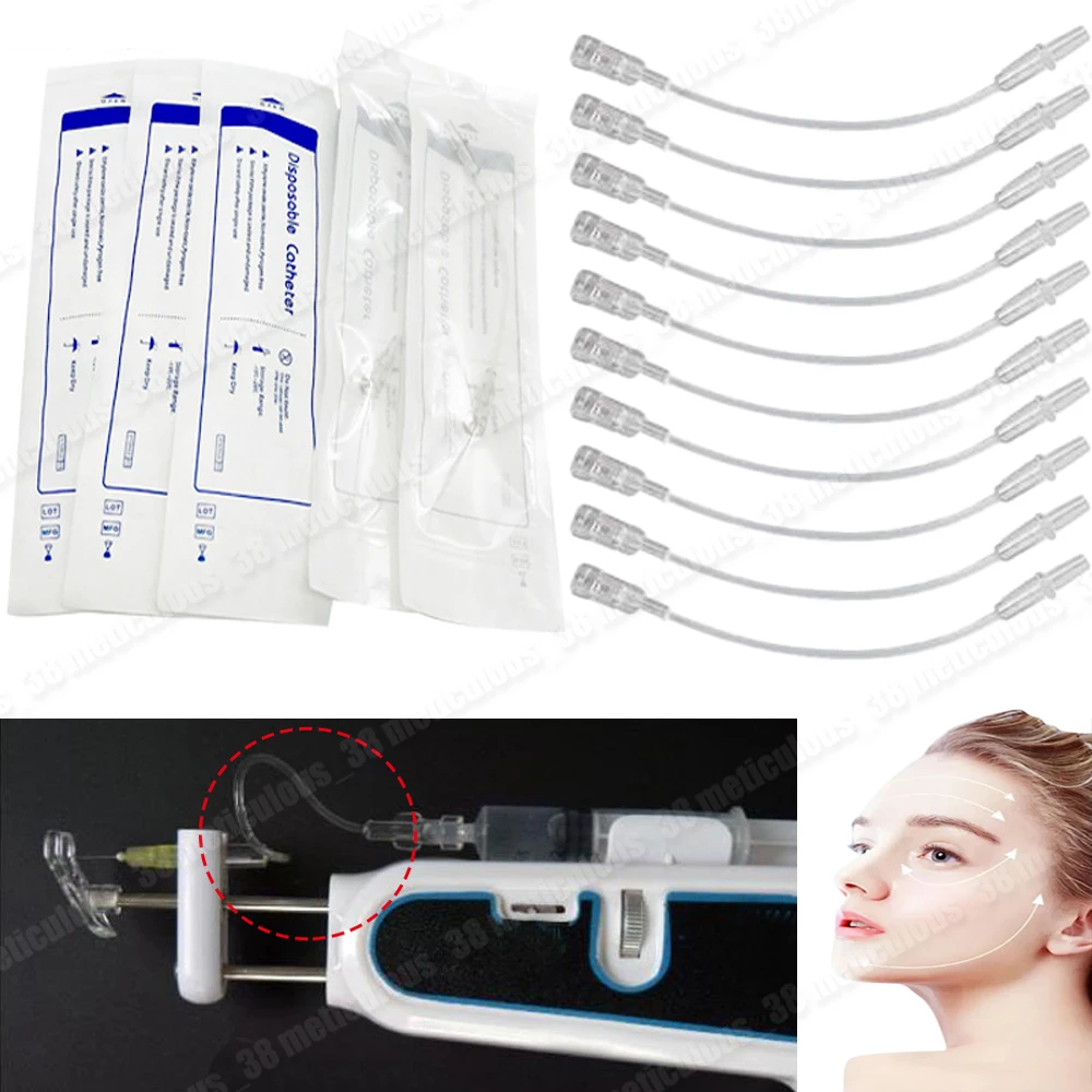 10-100pcs Disposable Mesogun Mesotherapy Catheter for Water-based Injection Beauty Equipment Mesogun Catheter Connector