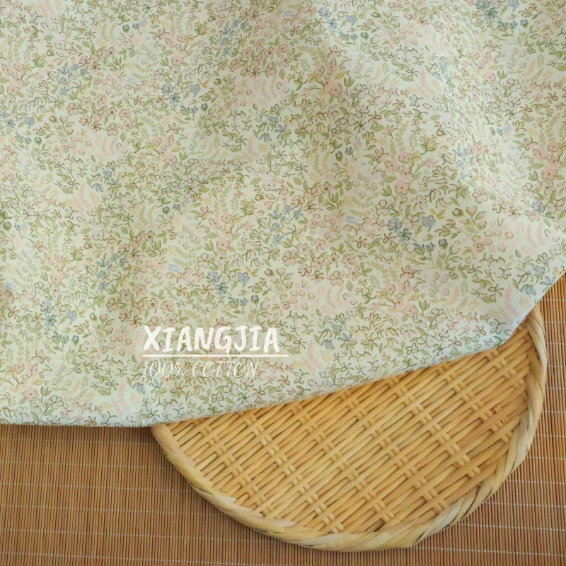 140x50cm 100% Baumwolle 40s Poplin Hochwertiger Vintage-Ton Blumenmuster Oberteil Hemdkleid Langer Rock Kinderbekleidungsstoff – Detail 2
