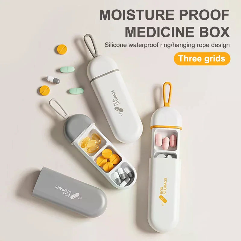 

3 Compartment Pill Box Daily Pill Organizer Portable Medicine Container Travel Pill Holder For Pocket Moisture Proof Pill Case