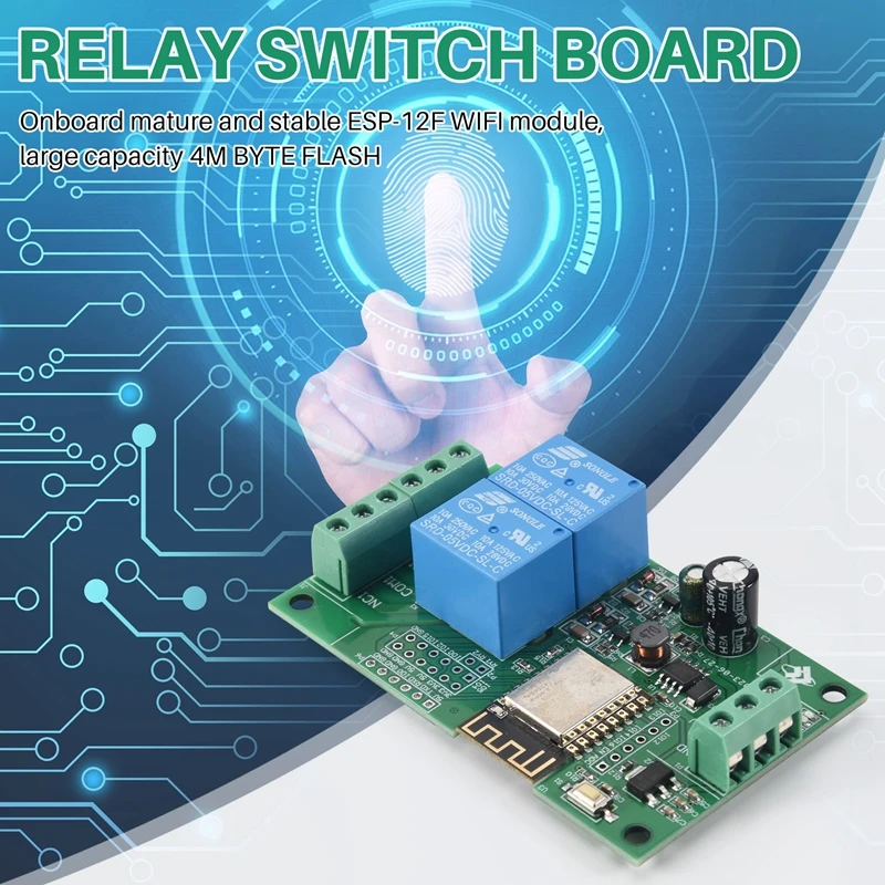 Релейный модуль Esp8266 Esp-12F Wi-Fi, 2-канальный сетевой переключатель 5 В/8-80 в для дистанционного управления приложением Arduino Ide Smart Home