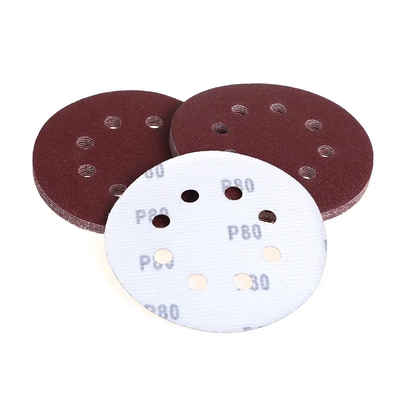 

5"/5inch 50pcs/100pcs Sanding Discs 8 Holes Sandpaper Pads Set Hook & Loop Abrasive Sander Paper for Polishing Tools