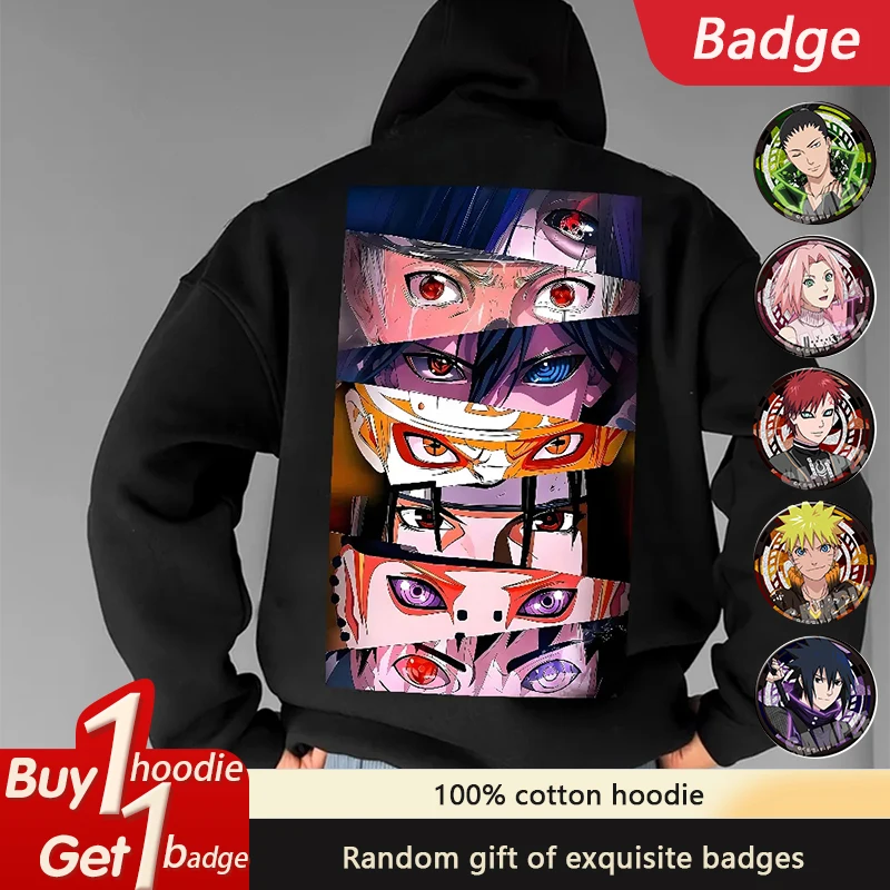

Naruto Sasuke Peripheral Loose Hoodie Classic Anime Autumn and Winter Men's and Women's Cotton Sports Leggings Sweater Top