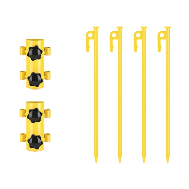 

DW-6PCS Awning Canopy Pole Fixed Tube Ground Bracket Windproof Adjustable Tent Support Pole with Ground