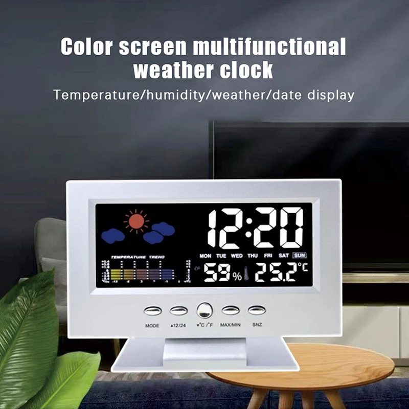 

Multi-functional Weather Station Clock Thermometer Hygrometer Calendar Digital LCD Display Temperature And Humidity Meter