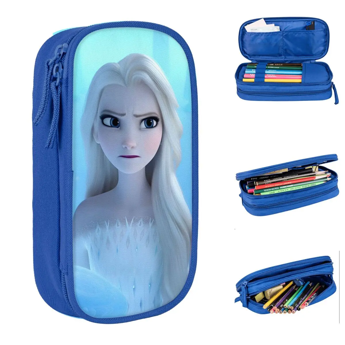 

Elsa Princess Frozen Pencil Case Pen Holder Bags for Student Large Storage Students School Zipper Pencil Box