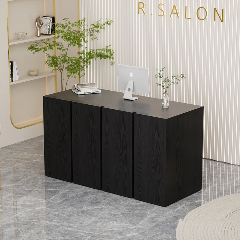 

Cream Style Business Reception Desks Front Desk Cash Register Reception Desks Checkout Counter Office Furniture Meja Kasir LLRD