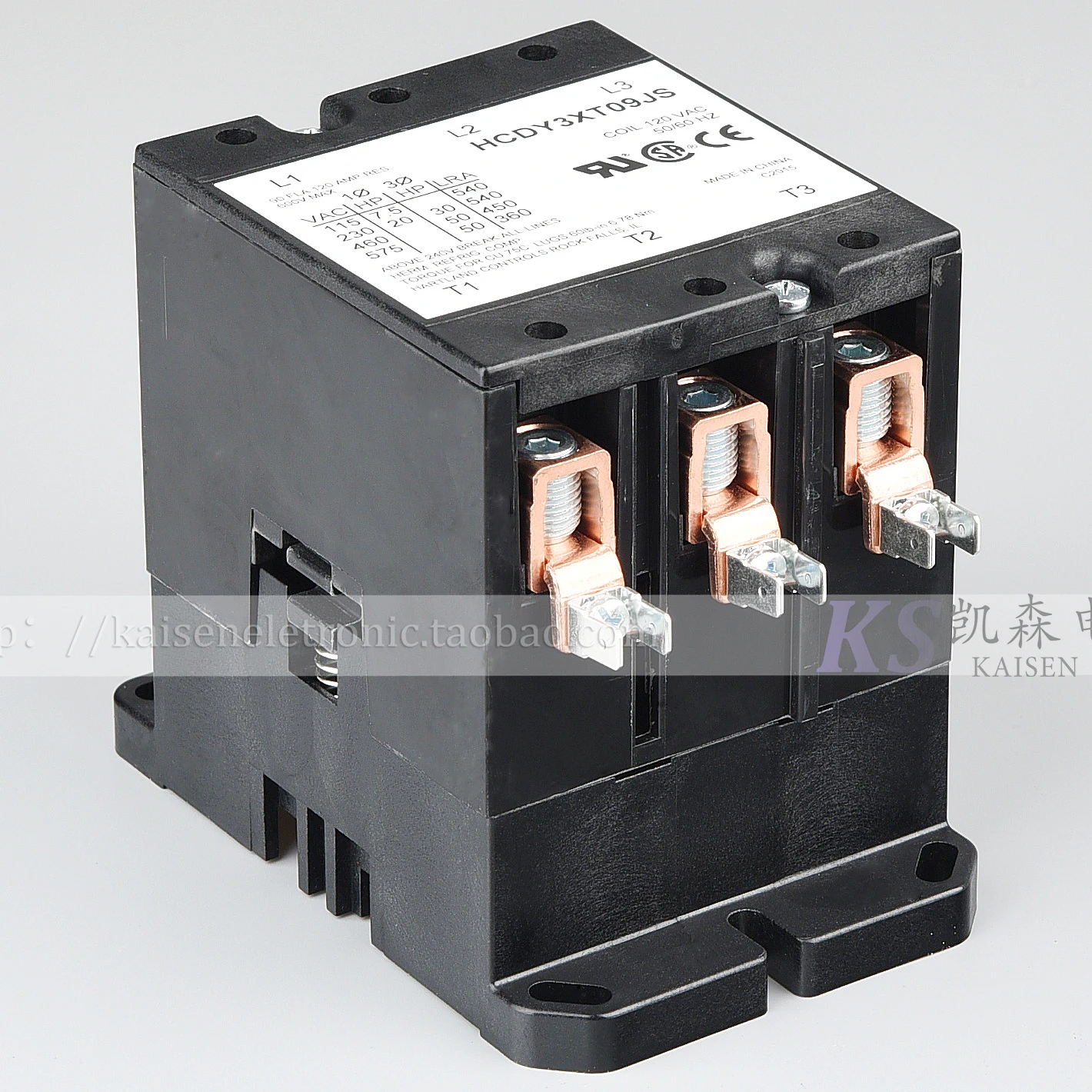 120V 90A HCDY3XT09JS Hartland Controls marine three-phase AC contactor