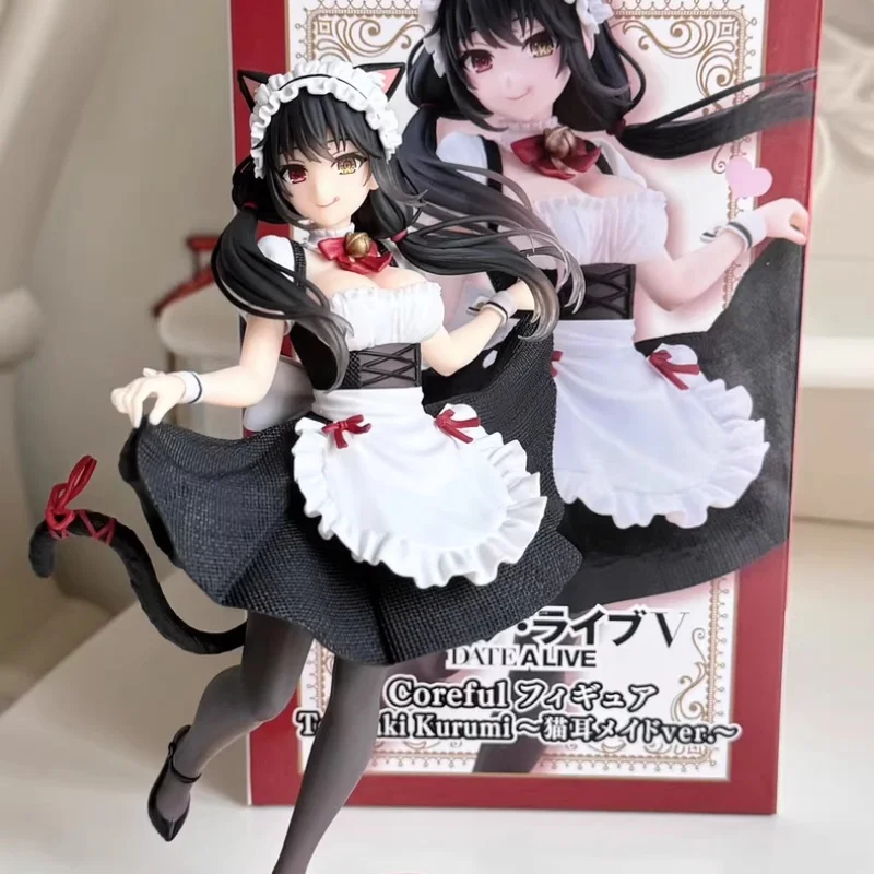 

In Stock Original Coreful Date A Live V Tokisaki Kurumi ( Nekomimi Maid Ver. ) 18cm Action Figure Model Collectible Toys Gift