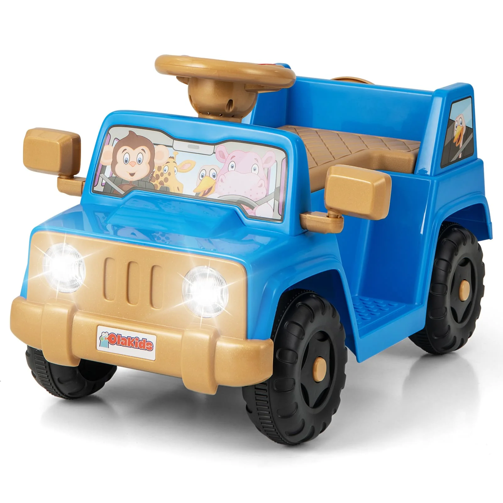 DORTALA Toddlers 6V Ride on Car Kids Riding Toy Battery Powered Jeep Car-Navy