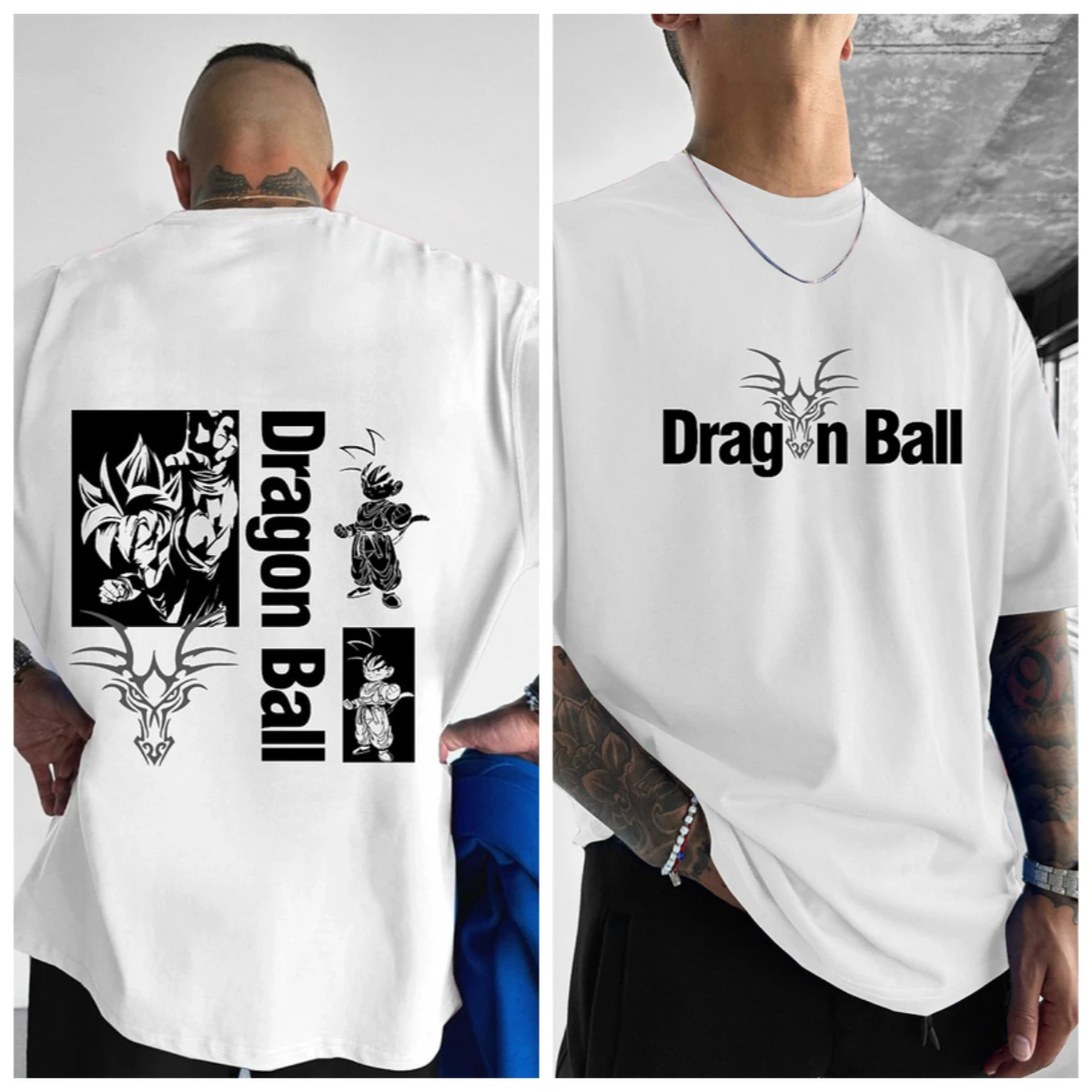 

Dragon Ball Z Dragon Ball Anime Printing Men's and Women's Same Loose and Comfortable Large Size T-Shirt Short Sleeve