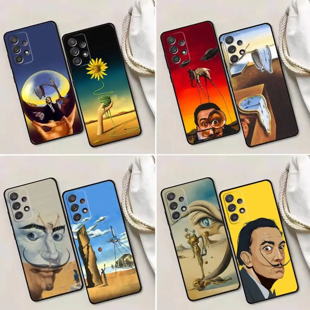 

Etui Salvador Dali Painting Phone Case For Samsung Galaxy A13,A21s,A22,A31,A32,A52,A53,A71,A80,A91 Soft Black Phone Cover