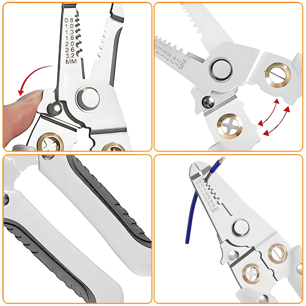 Multifunctional Wire Stripping Pliers 0.8-3.2mm Cable Wire Stripper Wire Cutter/crimper Special Tools For Electricians