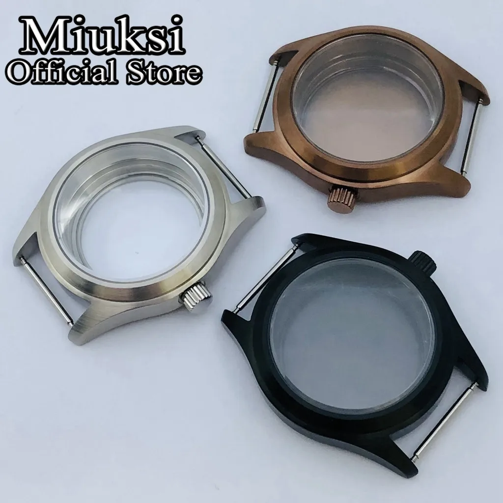 Miuksi 36mm/39mm silver black copper sterile watch case sapphire glass fit NH35 NH36 NH34 NH38 NH70 NH72 ETA2824 PT5000 movement