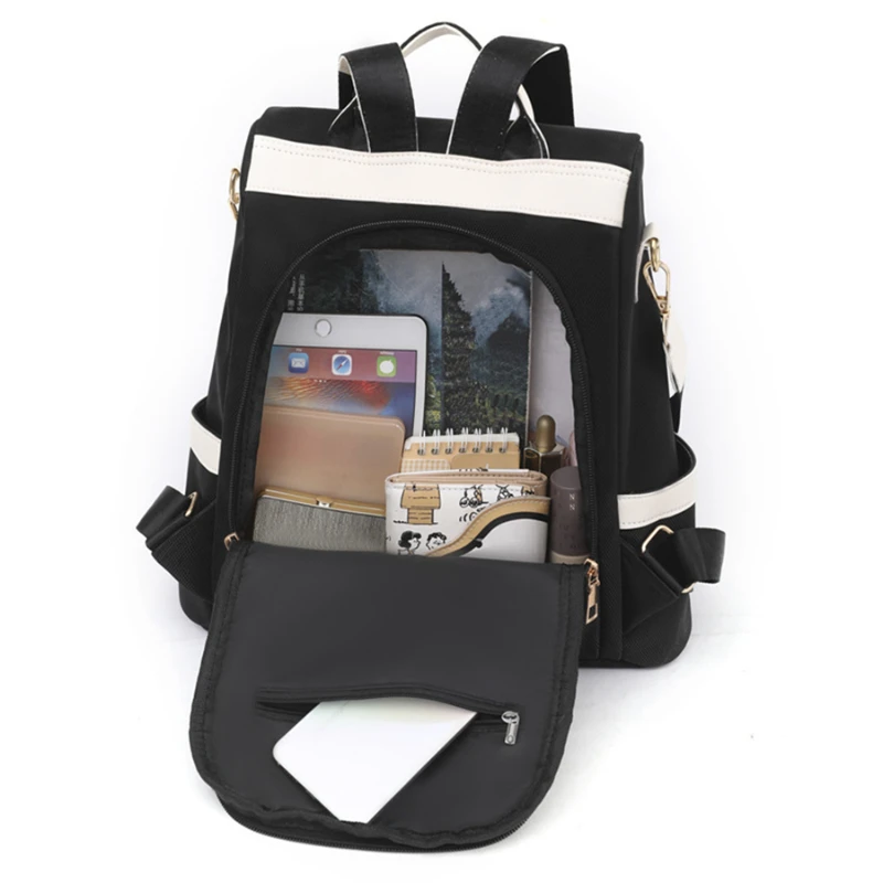 

Женский рюкзак Оксфорд — легкий дорожный рюкзак со скрытыми карманами (водостойкий повседневный рюкзак)