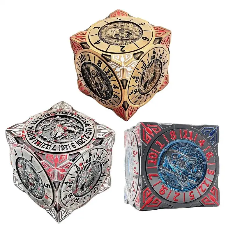 Spinner Dice Toys 7-in-1 Metal Dice Set With 3D Relief Polyhedral Roleplaying Game Dice Numbered Dice Stress Relief Toys