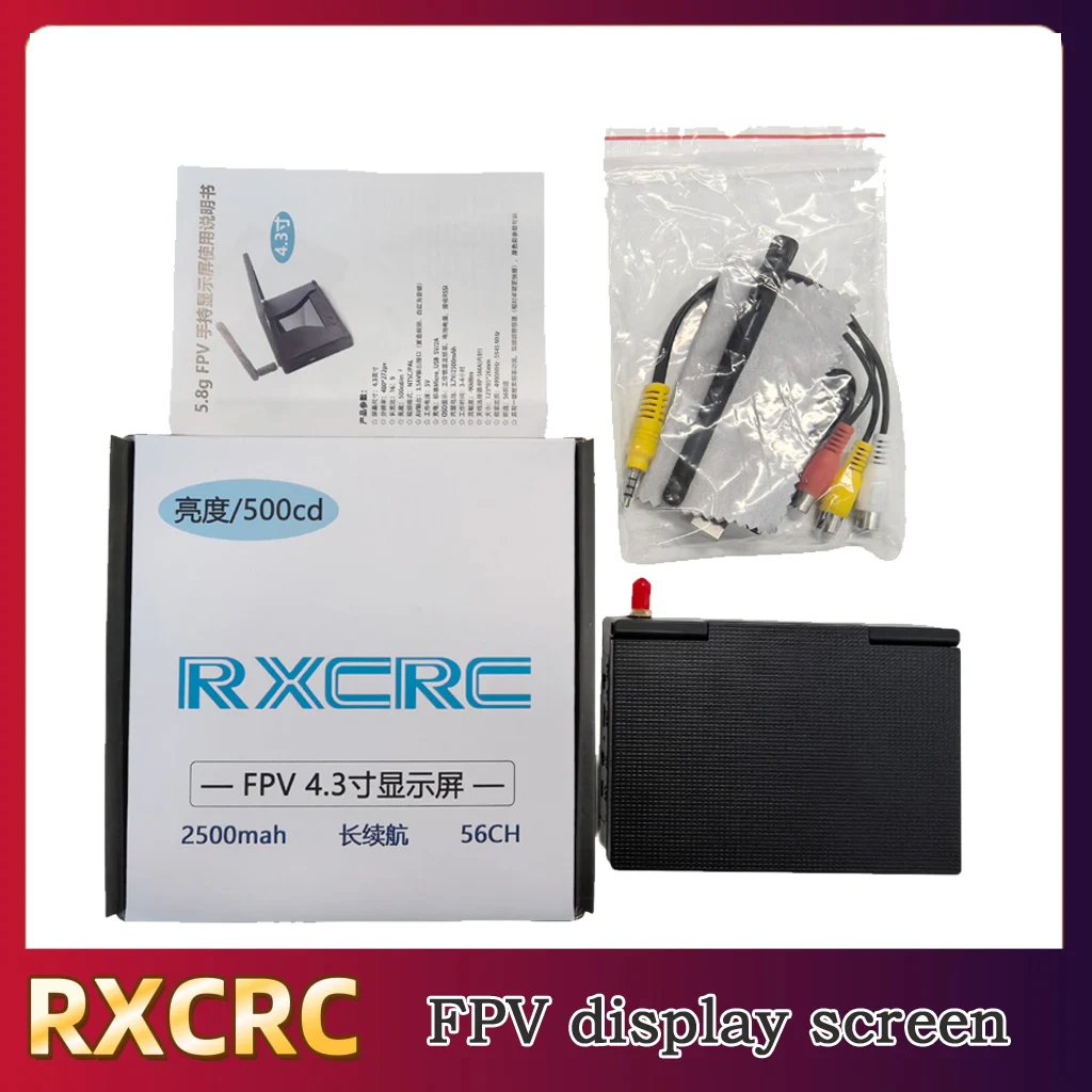 

RXCRC FPV Прием 5,8G 4,3-дюймовый IPS-экран 56CH 480x272px 500cd/m2 Встроенный аккумулятор для RC-мультикоптера FPV Drone Part.