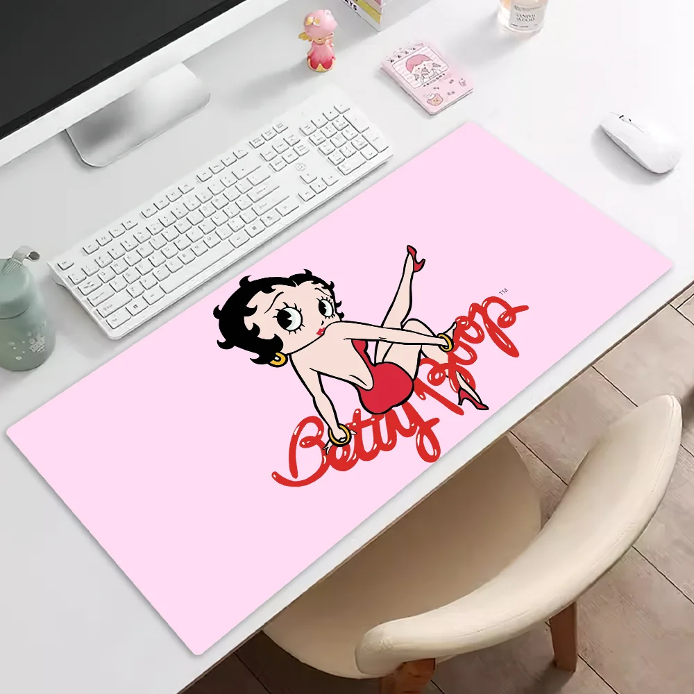 B-Betty Cute Boop Mousepad Pad Rubber Table Mat Extended Gaming Lock Edge Keyboard Mat