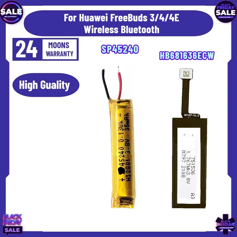 SP45240 HB681636ECW Bluetooth Headset Replace Battery for Huawei FreeBuds 3/4/4E Wireless Bluetooth TWS Earphone T0004C