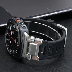 MEN Rubber Loop Strap for Samsung Galaxy Ultra Bracelet Luxury Rubber Sports Band for SAMSUNG GALAXY ULTRA 47mm Black Wristband