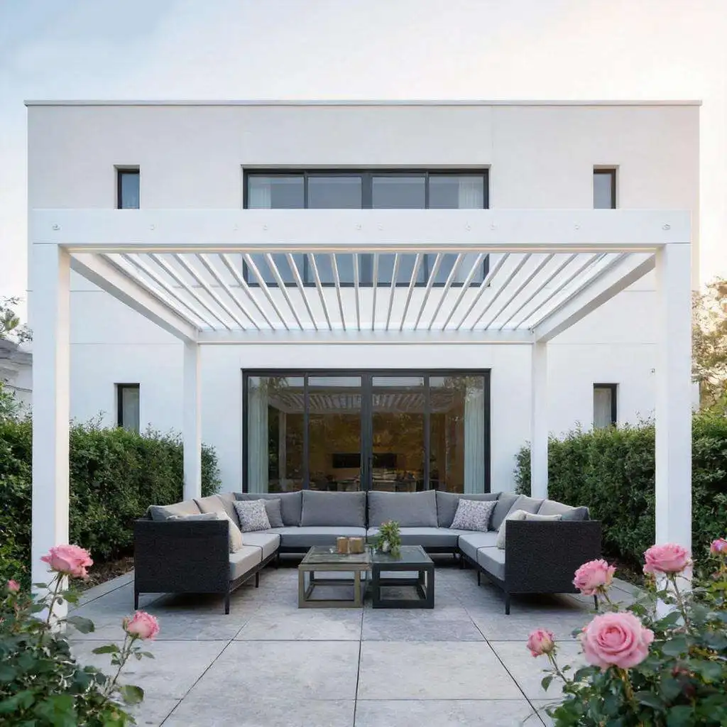 Household Backyard Shade Aluminum Alloy Pavilion Equipped with LED Lights All Weather Outdoor Pergola Value for Money Gazebo