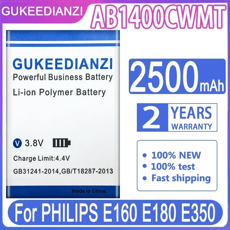 

GUKEEDIANZI для PHILIPS E160 E180 E350 аккумулятор AB1400CWMT 2500 мАч замена мобильного телефона