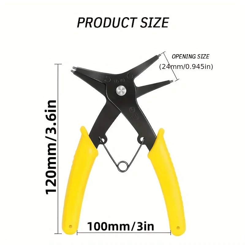 Internal And External Spring-loaded Pliers Dual-purpose Snap Rings 2-In-1 Mounting And Dismounting Tools Hardware