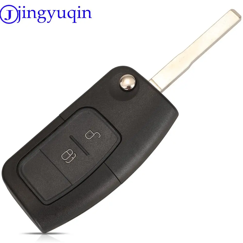 Jingyuqin Flip Remote Car Key Shell Case For Ford Fusion Focus Fiesta MK7 Mondeo MK3 MK4 Galaxy Ranger FO21/HU101 Blade