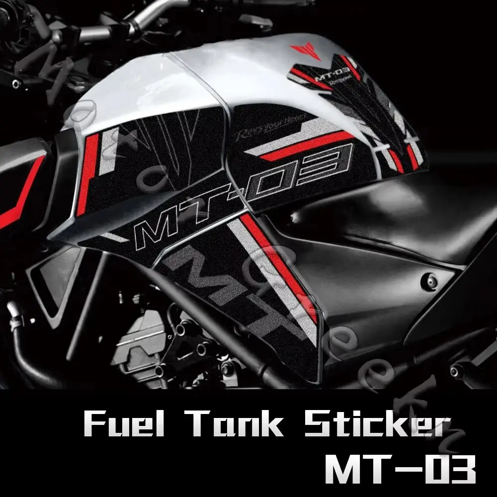 For MT03 Anti Slip knee grip pad Fuel Tank Stickers Gas Cap Oil Protect Pad Frosted Decals Kit Accessories Waterproof