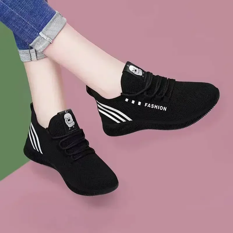 

Women's New Lace Up Sneakers Female Casual Breathable Mesh Platform Sneakers Fashion Ladies Soft Comfy Sneaker Tenis Feminino