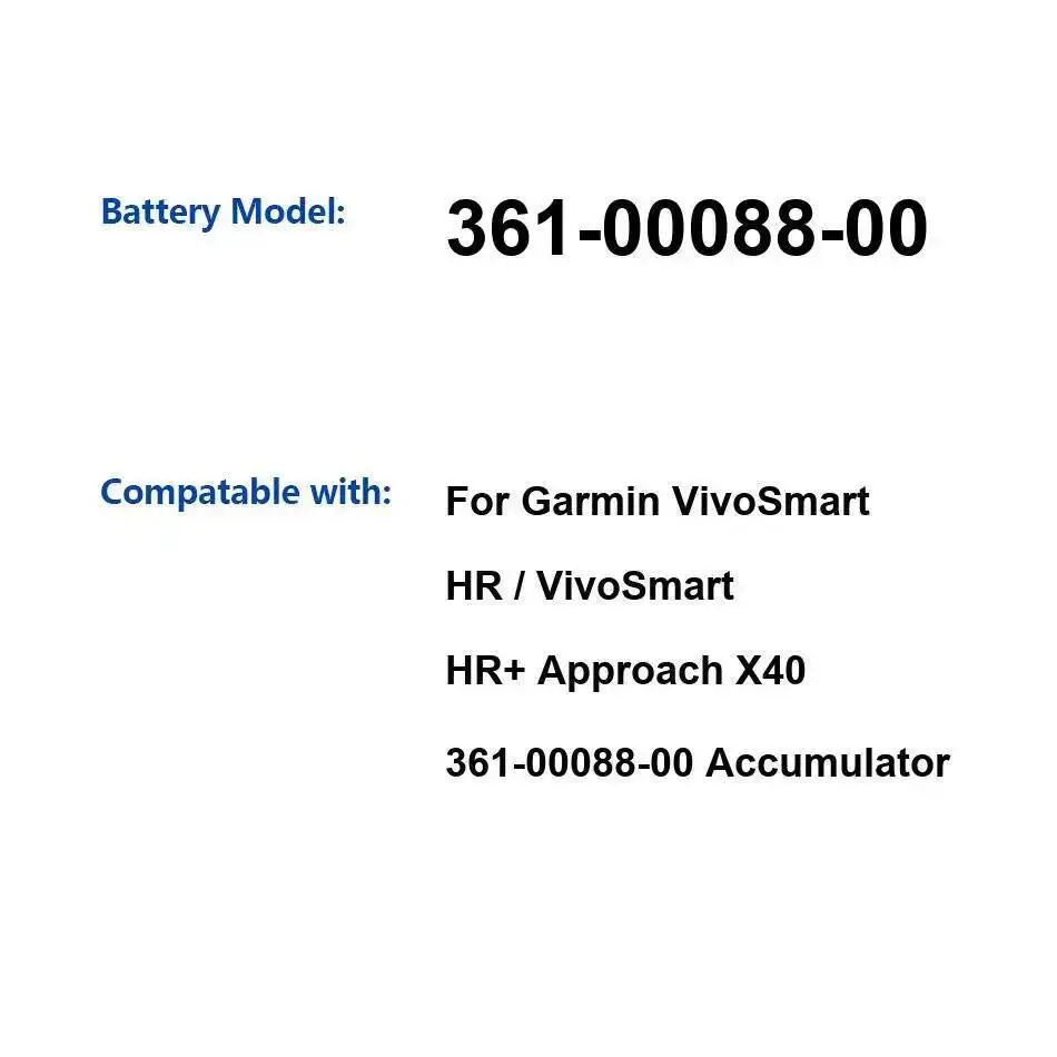 

Аккумулятор для часов GARMIN VivoSmart HR HR+ Approach X40 361-00088-00 Аккумулятор 80 мАч