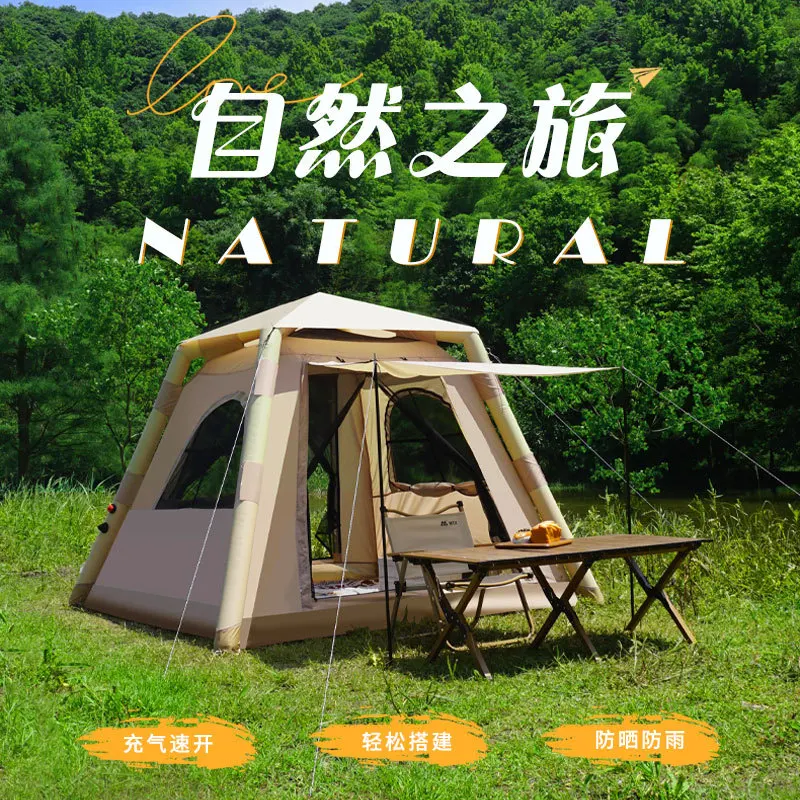 Automatic Tent Inflatable 3-5 People Outdoor Camping Thickened Rainproof Portable Camping Equipment Inflatable Tent