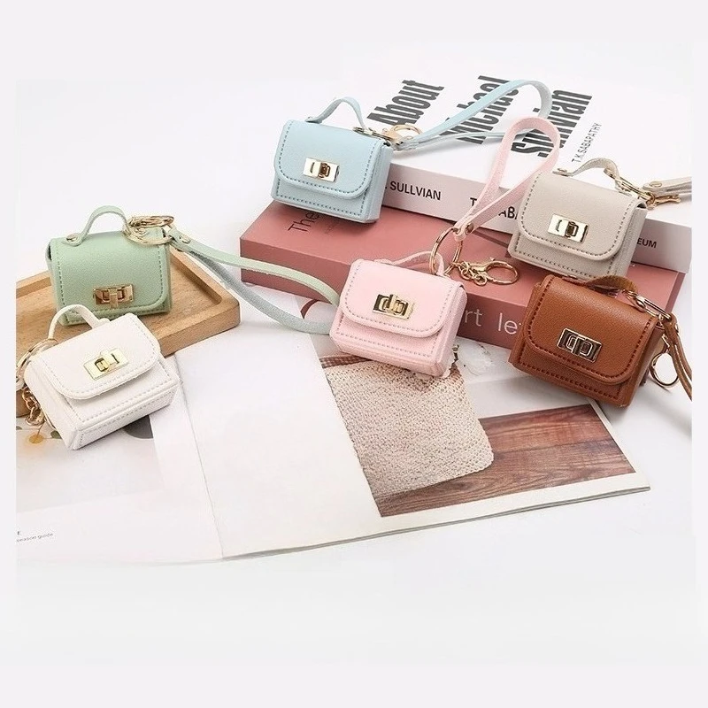 

Mini Lipstick Purse- PU Leather Keychain Wallet with Detachable Strap(Rotating Clasp,Cosmetic Organizer,Handbag Charm Accessory)