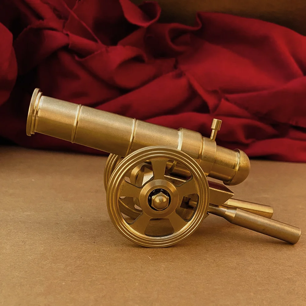 Small Brass Cannon Decor Cannon Model Souvenir Decompression Toy Desktop Ornament Home Office Handicraft Kids Gifts