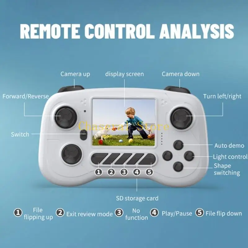 E7CE Remote Control Car 720P Camera Real Time Video Toy for Kids Adjustable Stunt Toy