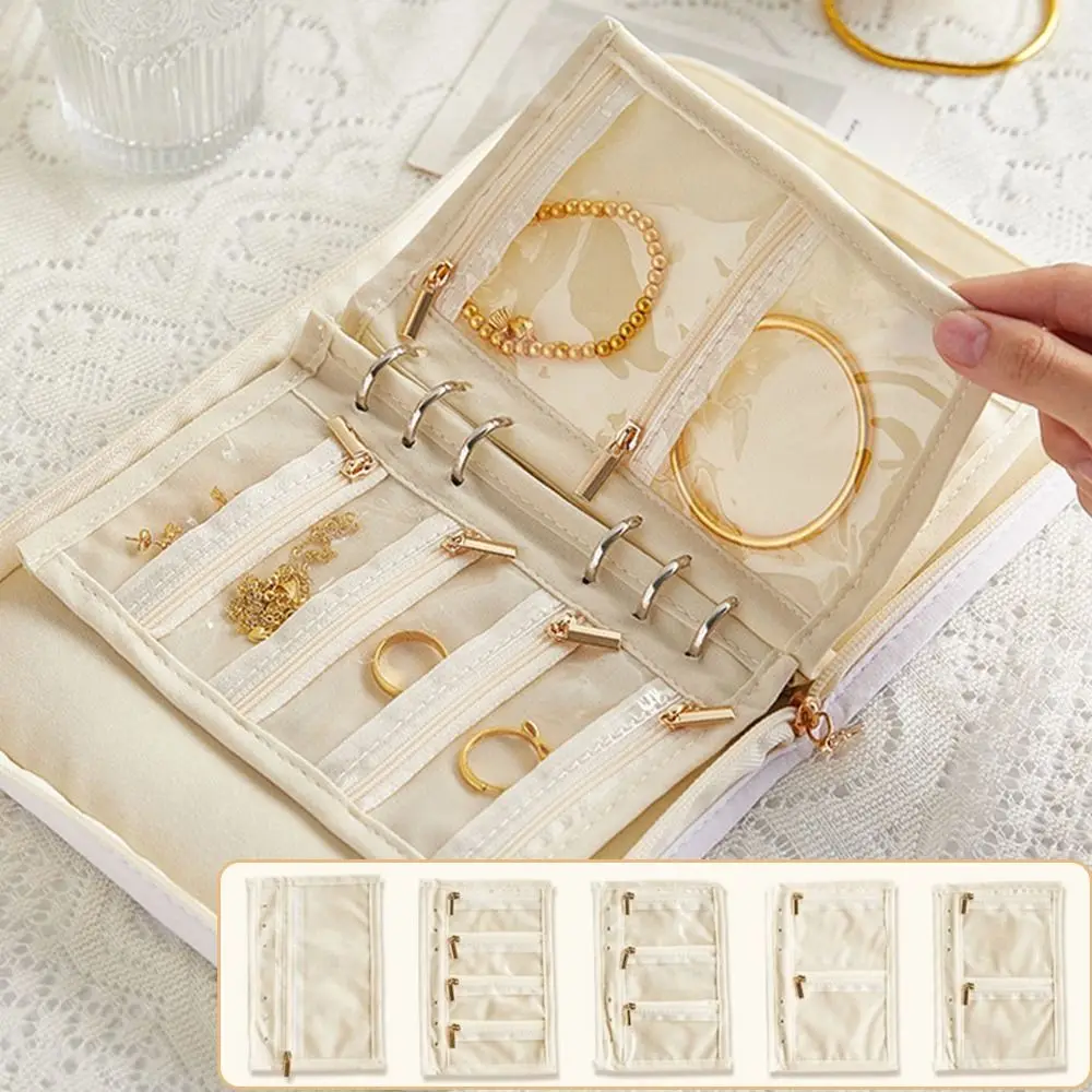 

Fashion Travel Jewelry Organizer Rose Pattern Delicate Jewelry Storage Bag 5Pcs Inner Page Large Capacity Jewelry Display Case