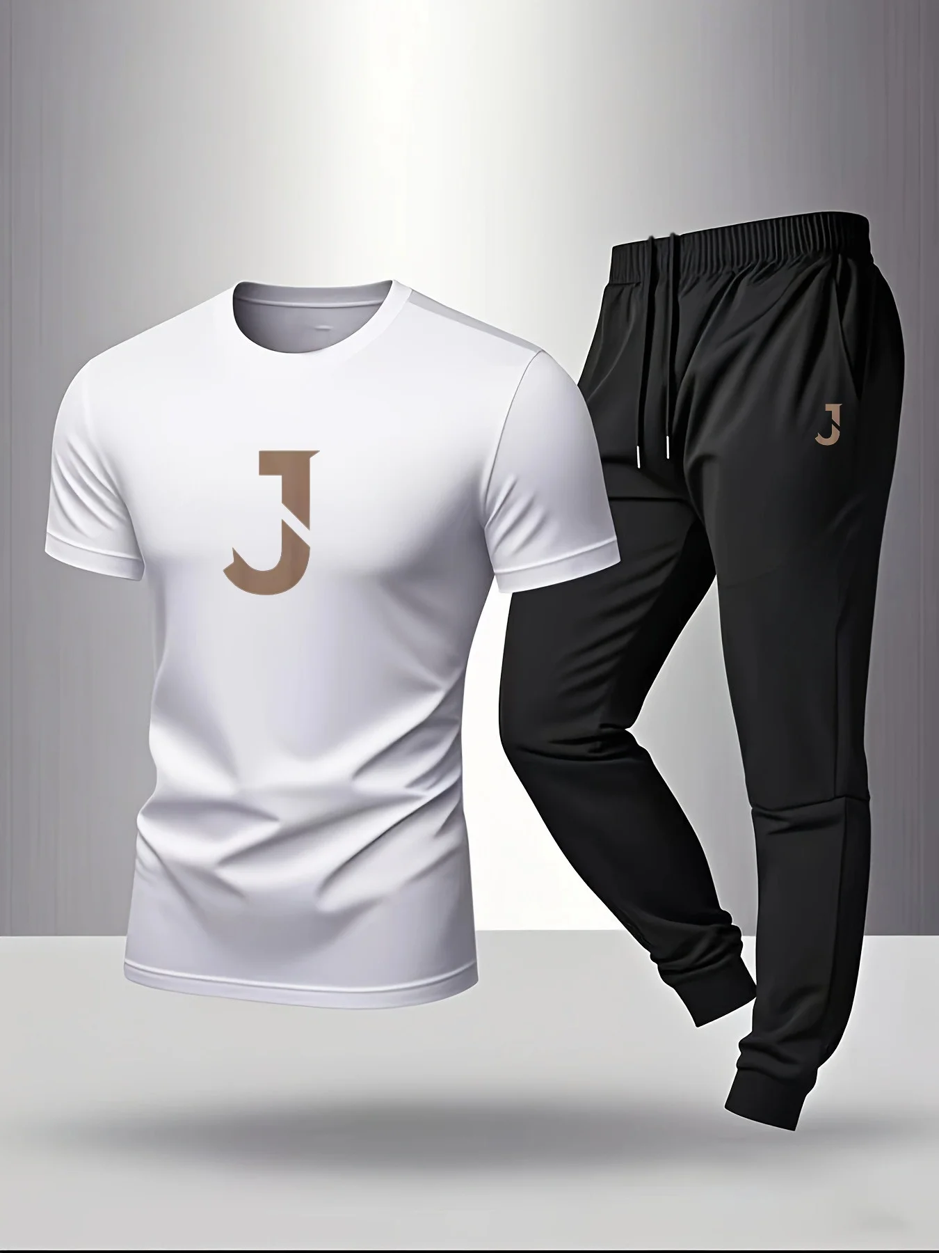 

2026 NEW Men's casual sportswear t-shirt pants men's underwear and sleepwear fashionable Trendy T-shirt and Loose Pants Set