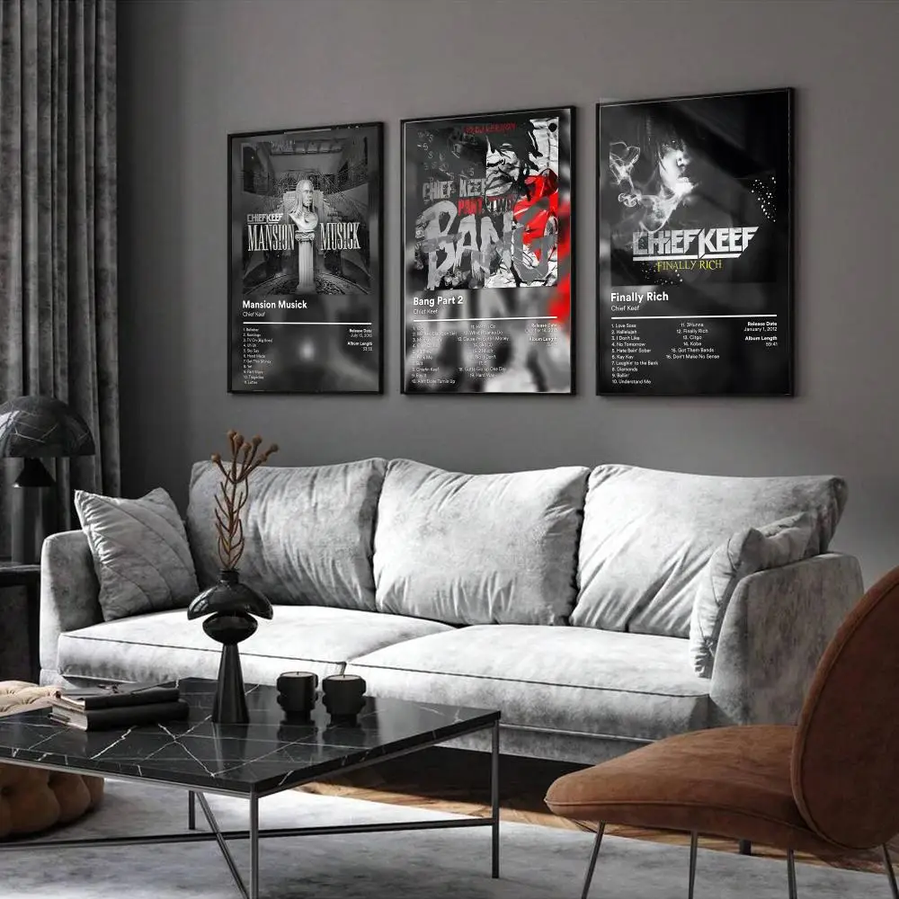 C-Chief Keef Rapper Music Poster Home Living Bed Room Bar Hallway Sticky Wall Printing Waterproof Aesthetic Decor