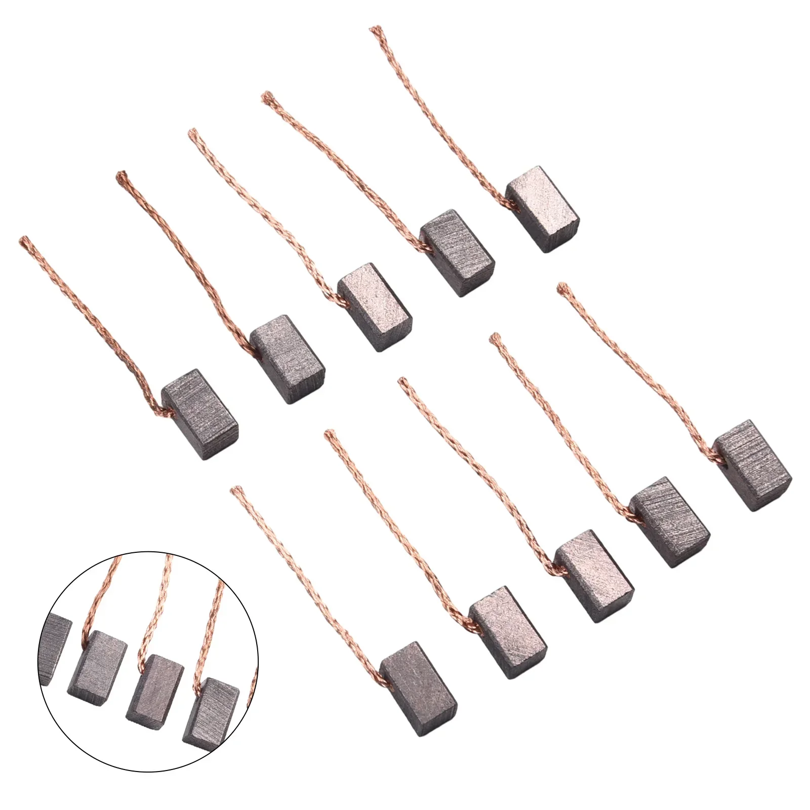 2/10pc Carbon Brush 6x6x10mm For Blower Motor, Fan Motor, Windshield Wiper Motor Rugged Easy To Use High Quality