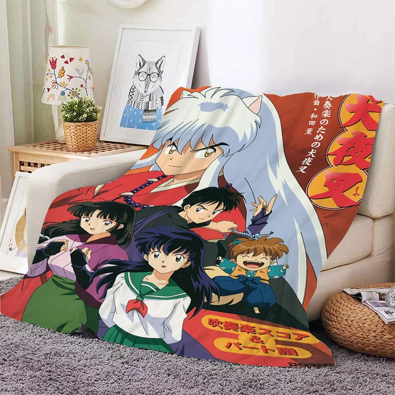 Anime Bankdekens Voor De Winter A-Inuyasha Microfiber Beddengoed Warm Bed Camping Custom Fleece Zachte Dekens Kingsize