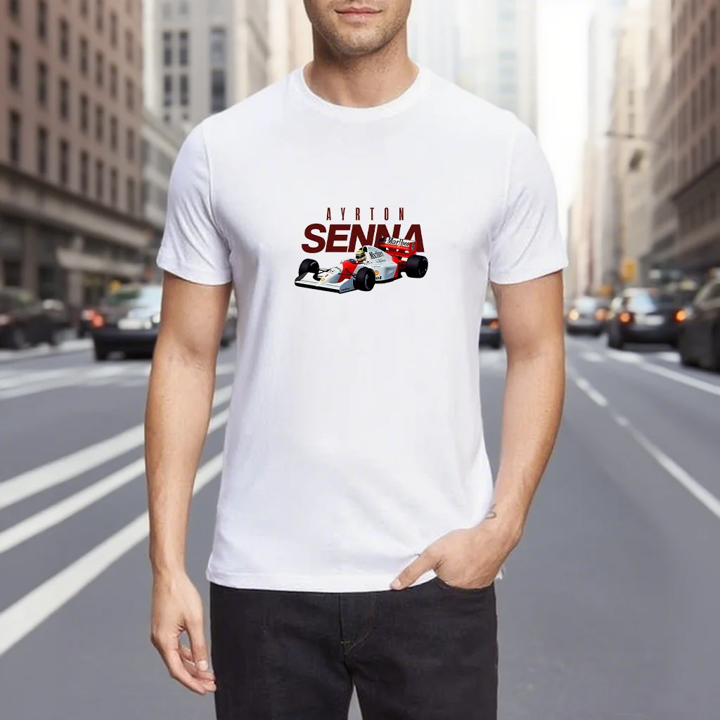 

Man Clothes 100% Cotton Graphic T-Shirts A-Ayrton Senna Print Summer Tops Ropa Hombre Streetwear Short Sleeve Tees TShirt Y2k
