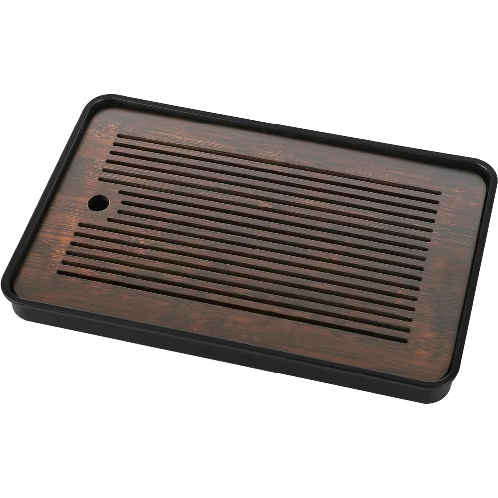 

Цельный бамбуковый чайный столик, бытовой портативный съемный бамбуковый поднос для чая кунг-фу, сливной поднос для хранения сухой и влажной воды, двойного назначения, легко чистится