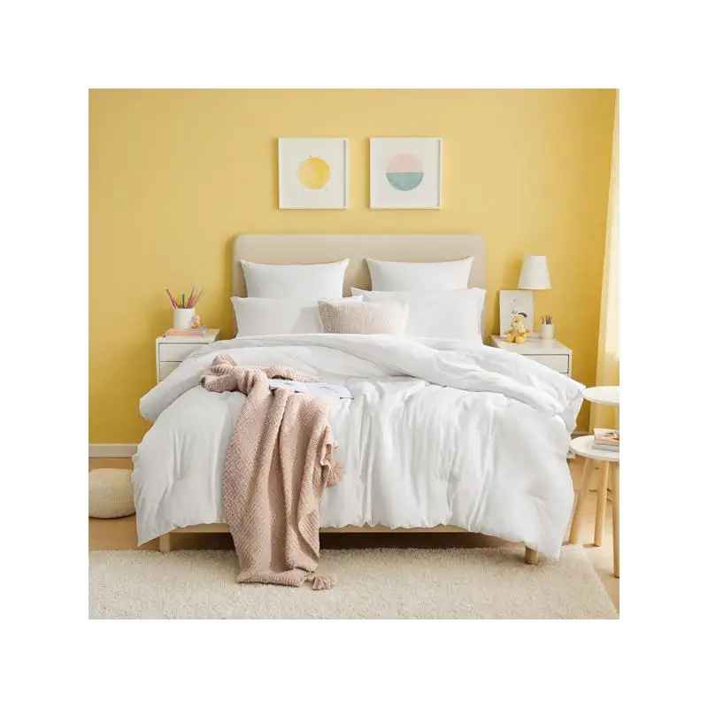 

Уютный негабаритный белый пухлый пододеяльник для одноместных и двуспальных кроватей — идеально подходит для спален, гостевых домиков и отелей, идеальный год