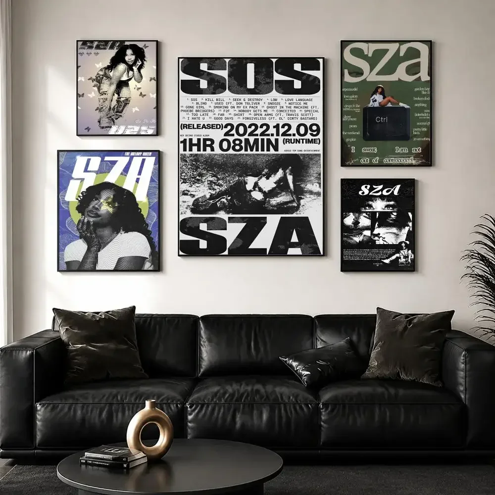 Singer S-sZA Painting Calligraphy Wall Art Canvas Poster Premium Home Decor Print for Living Room Bedroom