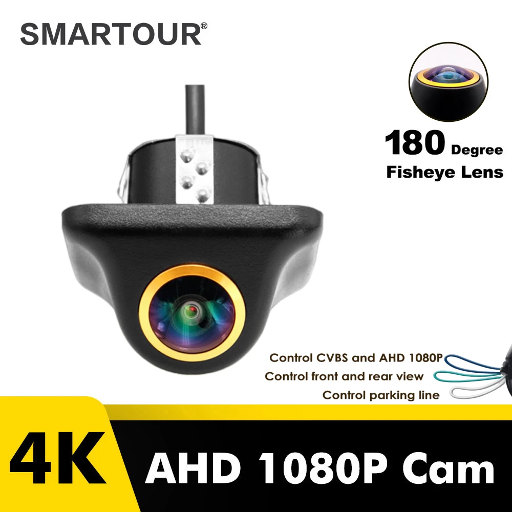 

4K HD Car Rear Side Front View Camera 180 ° Fisheye CVBS AHD 1920x1080P Night Vision Waterproof Reversing Parking Camera