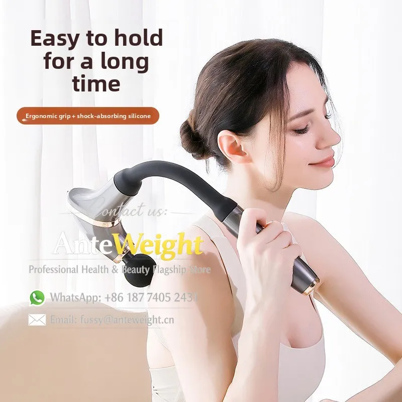 Curved Electric Massage Gun, U-Shaped Head for Neck & Back Muscle Relief | Multi-Function Deep Tissue Percussion Massager