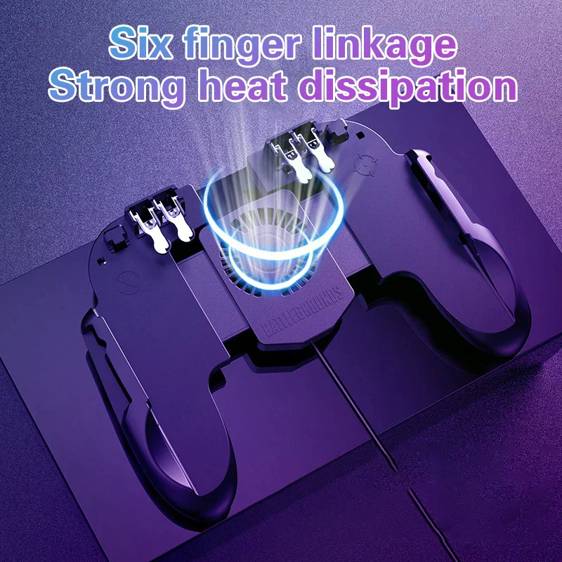 قبضة وحدة تحكم الألعاب H10 مع مروحة تبريد - بطارية 5000 مللي أمبير في الساعة لهاتف PUBG Mobile، حامل هاتف مريح مع أزرار تشغيل #1
