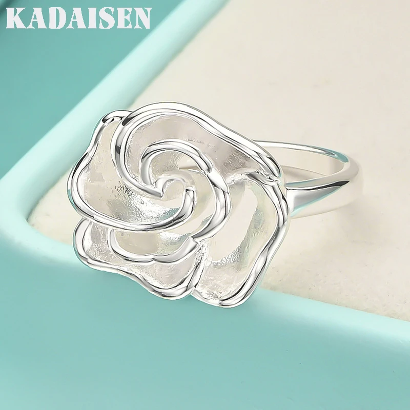 

Hot New 925 Sterling Silver Flower Rings For Women Fine Elegant Fashion Party Gifts Girl Student Charm Wedding Jewelry