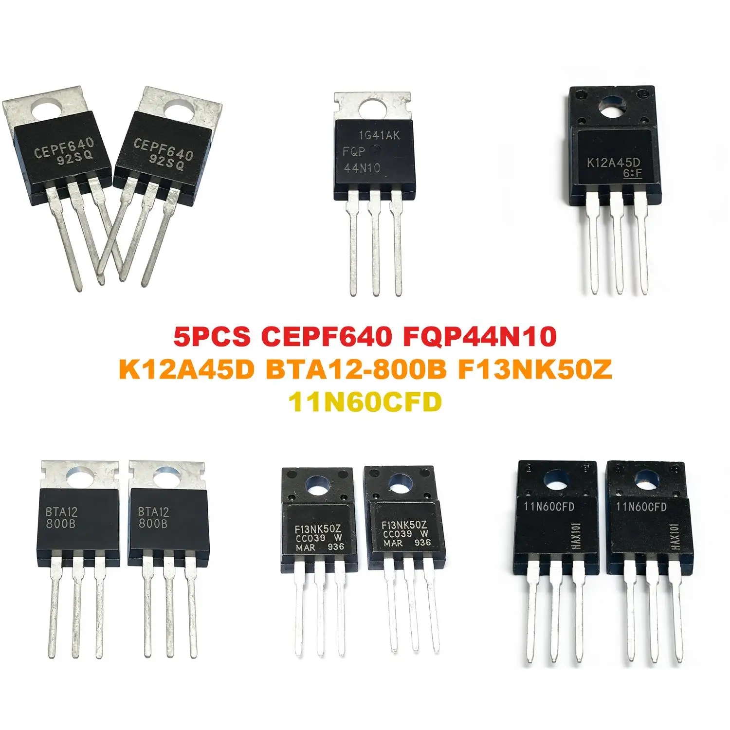 CEPF640 FQP44N10 K12A45D BTA12-800B F13NK50Z 11N60CFD